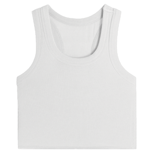 White Ribbed Tank Top
