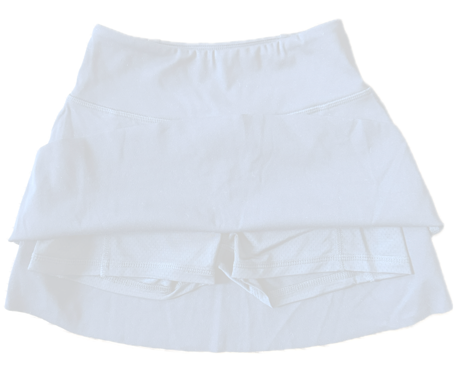 White High Waisted Skort