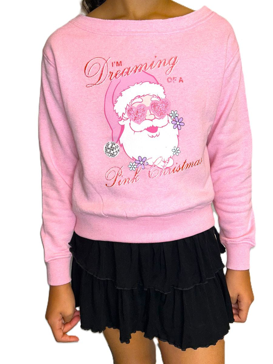 Pink Christmas Santa Sweatshirt