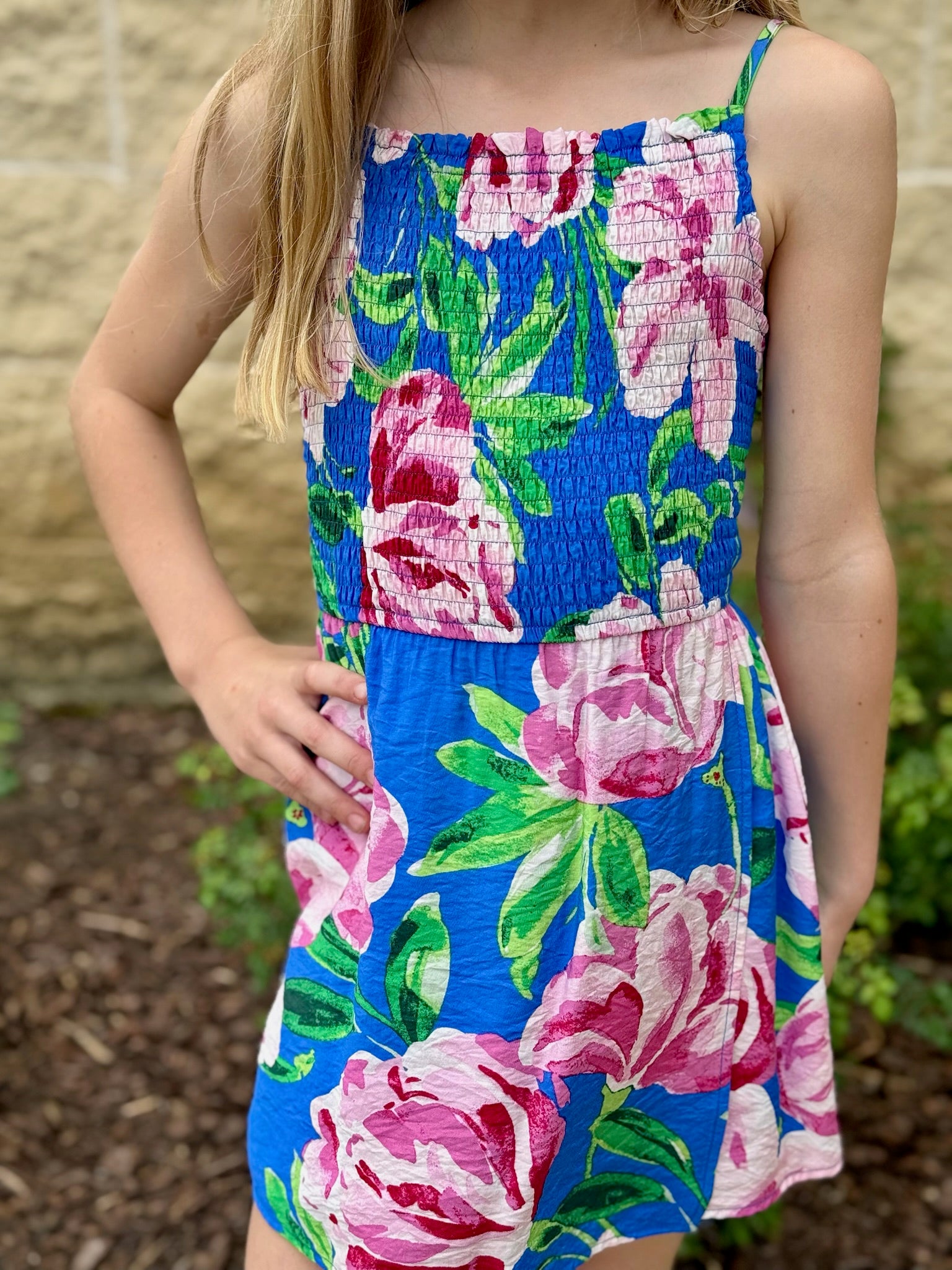 Technicolor Smocked Romper