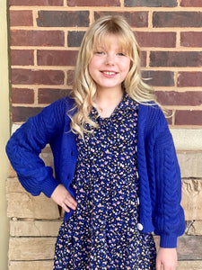 Molly Cobalt Blue Twisted Cardigan