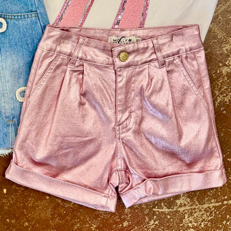 Molly Pink Metallic Shorts