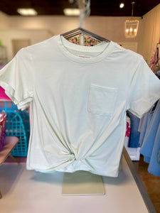 Frost Green Knot & Pocket Tee