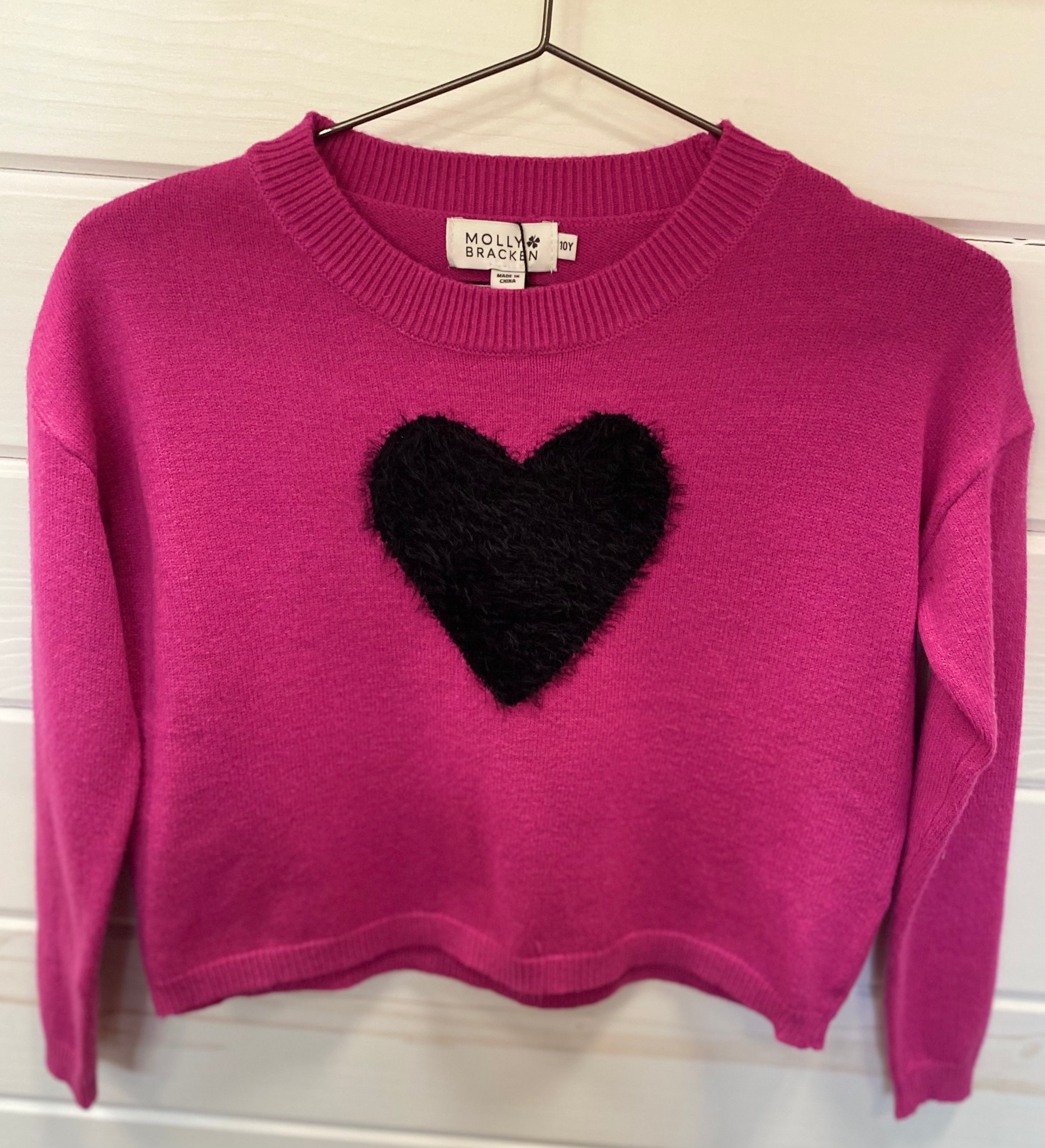 Molly Pink Heart Print Sweater