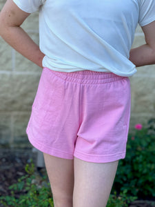 Candy Pink Rib Pocket Shorts