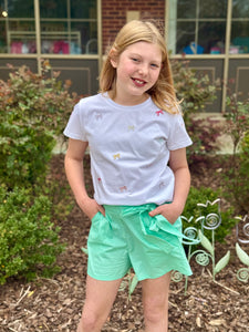 Molly Aqua Bow Woven Shorts