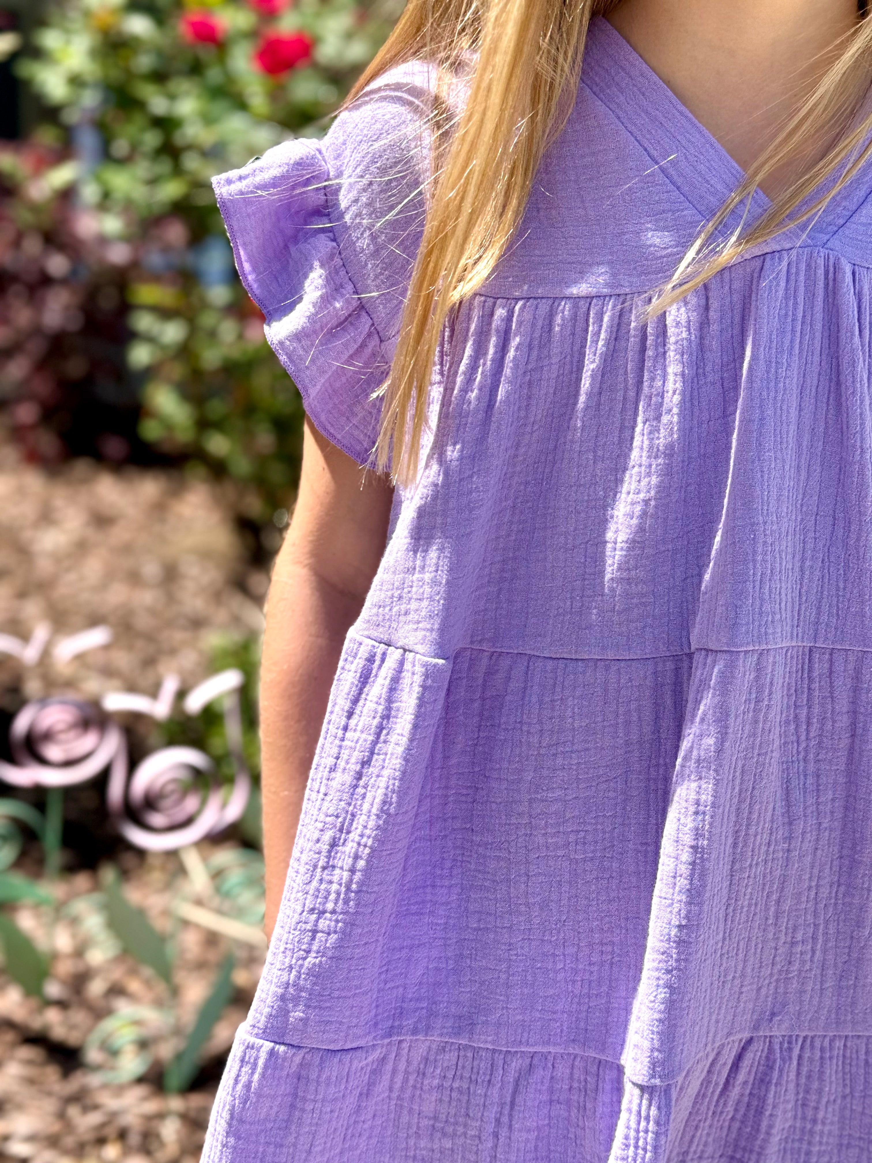 Lavender Cotton Gauze Dress