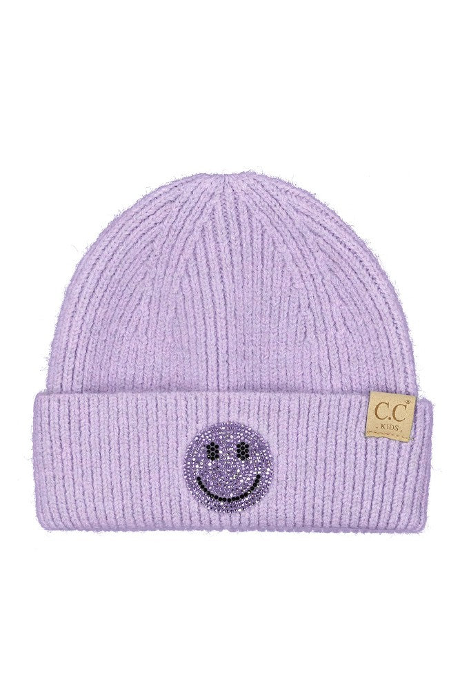 C.C Kids Smiley Rhinestone Beanie