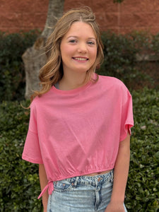 Molly Pink Side Tie Knitted Top