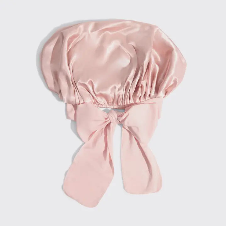 Adjustable Oversized Satin Bonnet - Blush