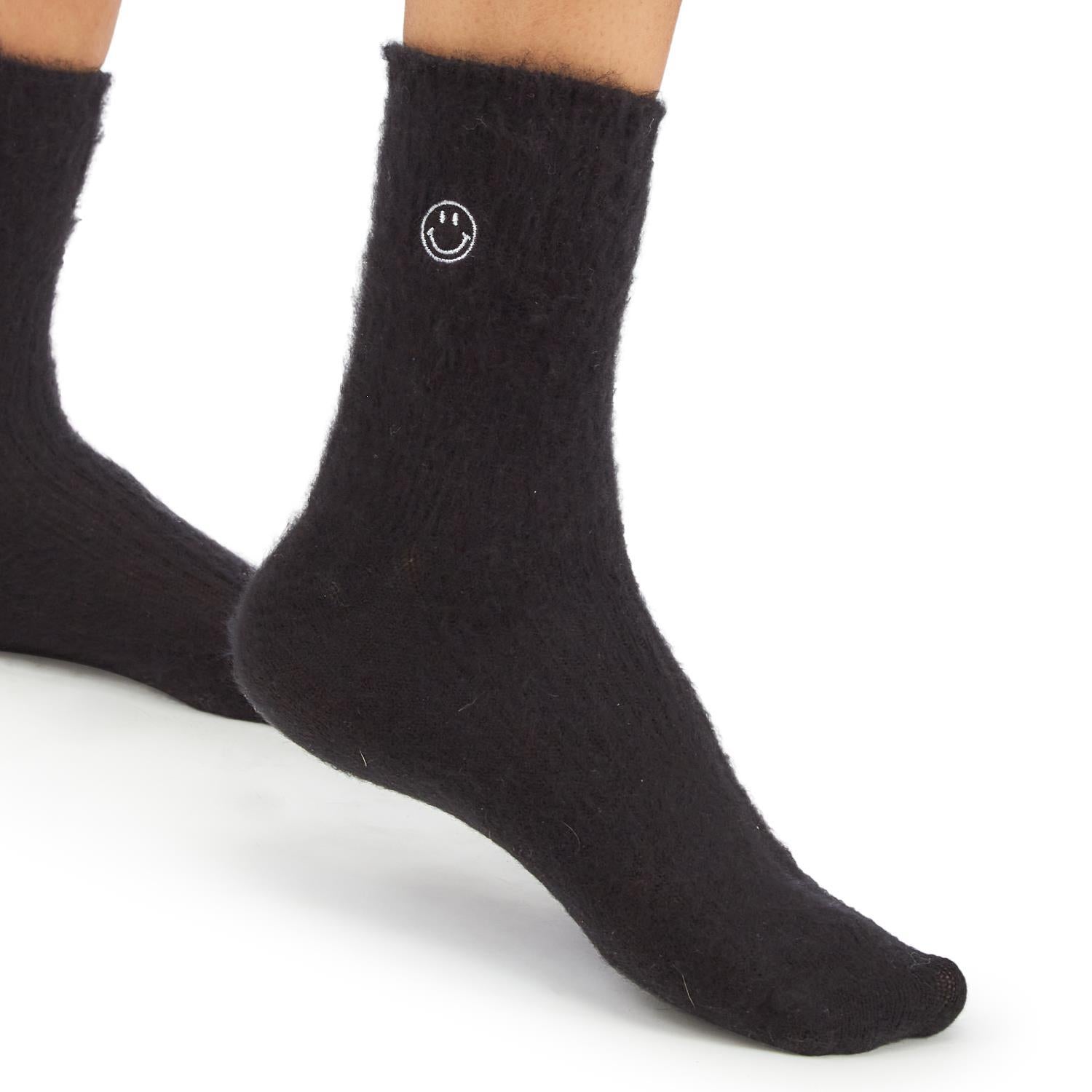 Embroidered Smile Face Socks