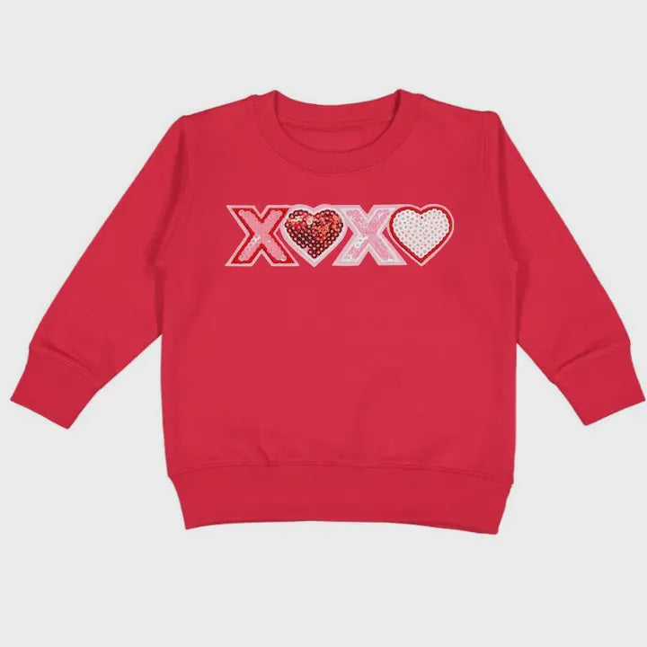 XOXO Sequin Patch Sweatshirt