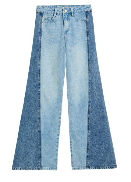Tractr 2 Tone Wide Leg Panel Denim
