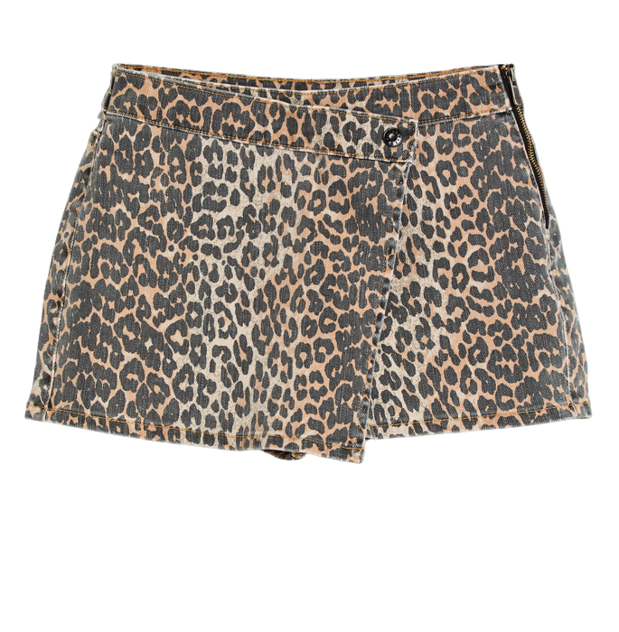 Tractr Leopard Print Skort