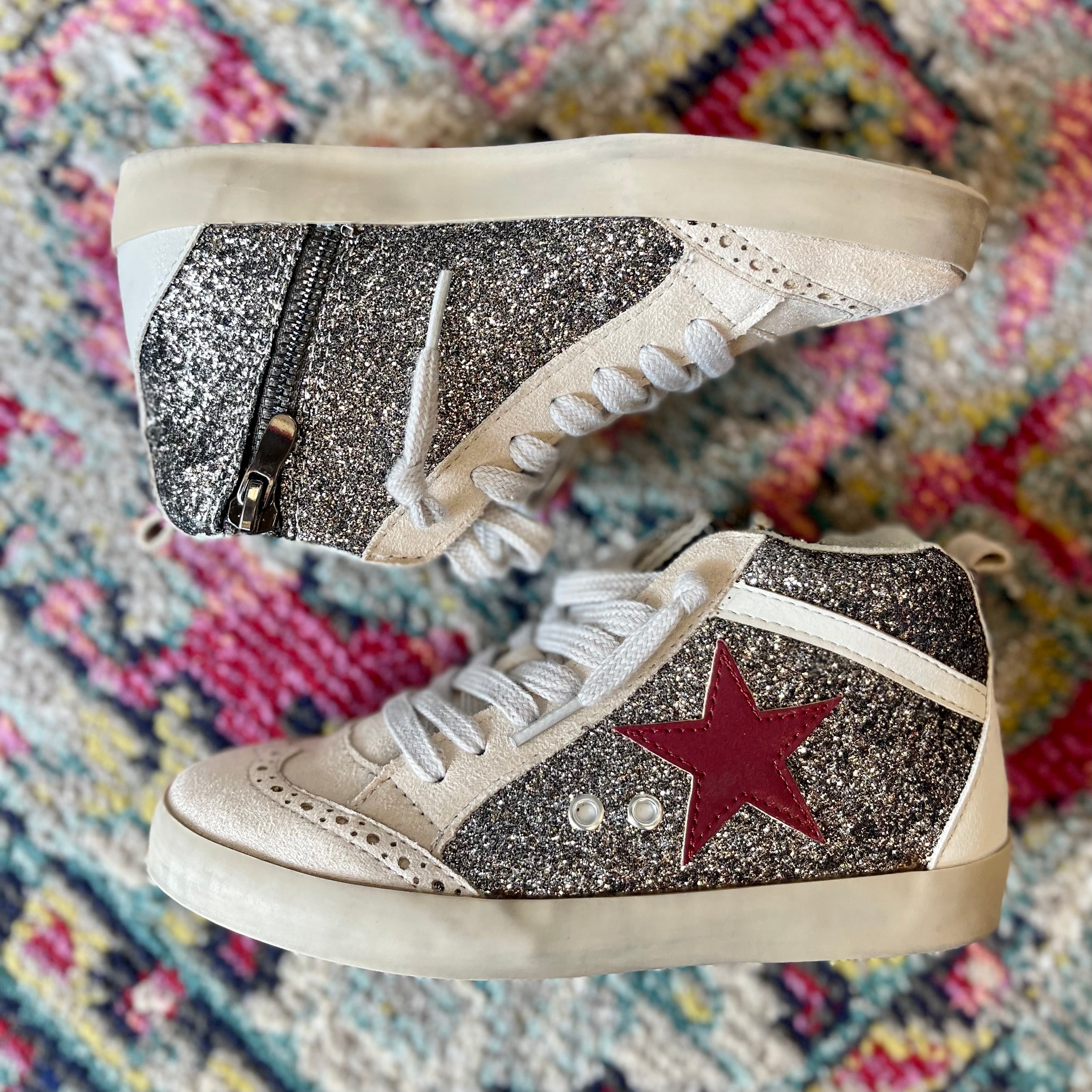 Shu Shop Paulina Pewter Glitter Sneaker