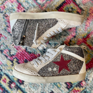Shu Shop Paulina Pewter Glitter Sneaker