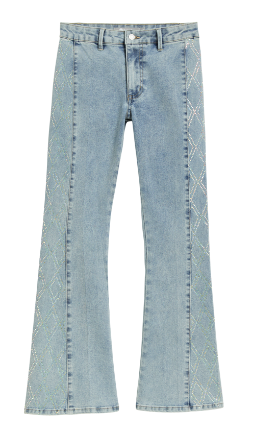 Tractr Diamond Side Panel Flare Denim