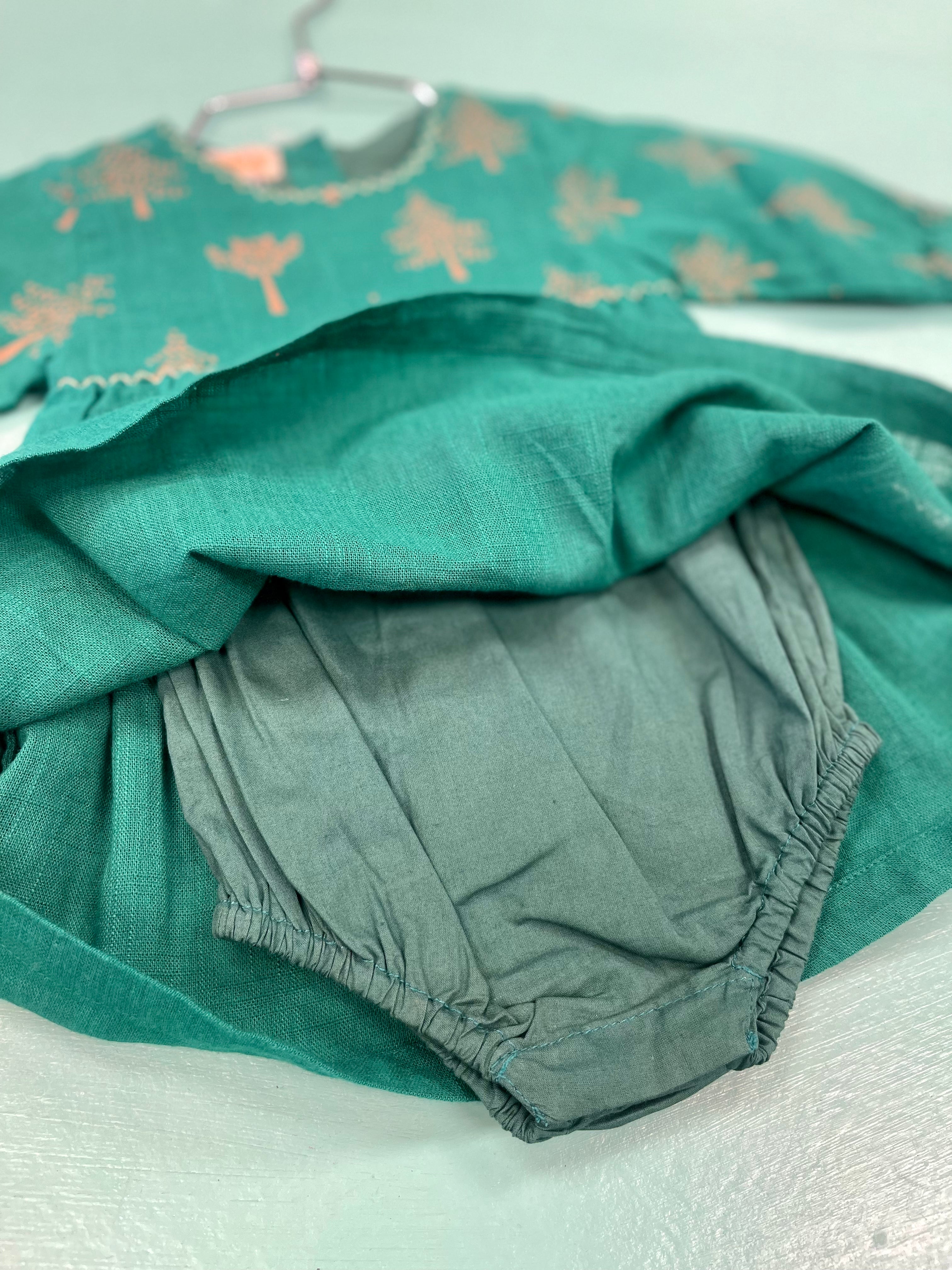 Forest Green Amber Baby Dress