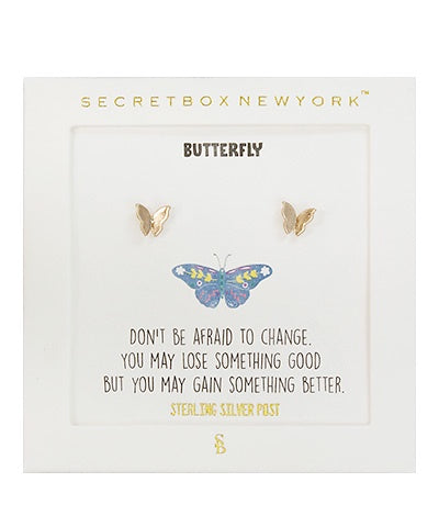 Sterling Silver Butterfly Studs