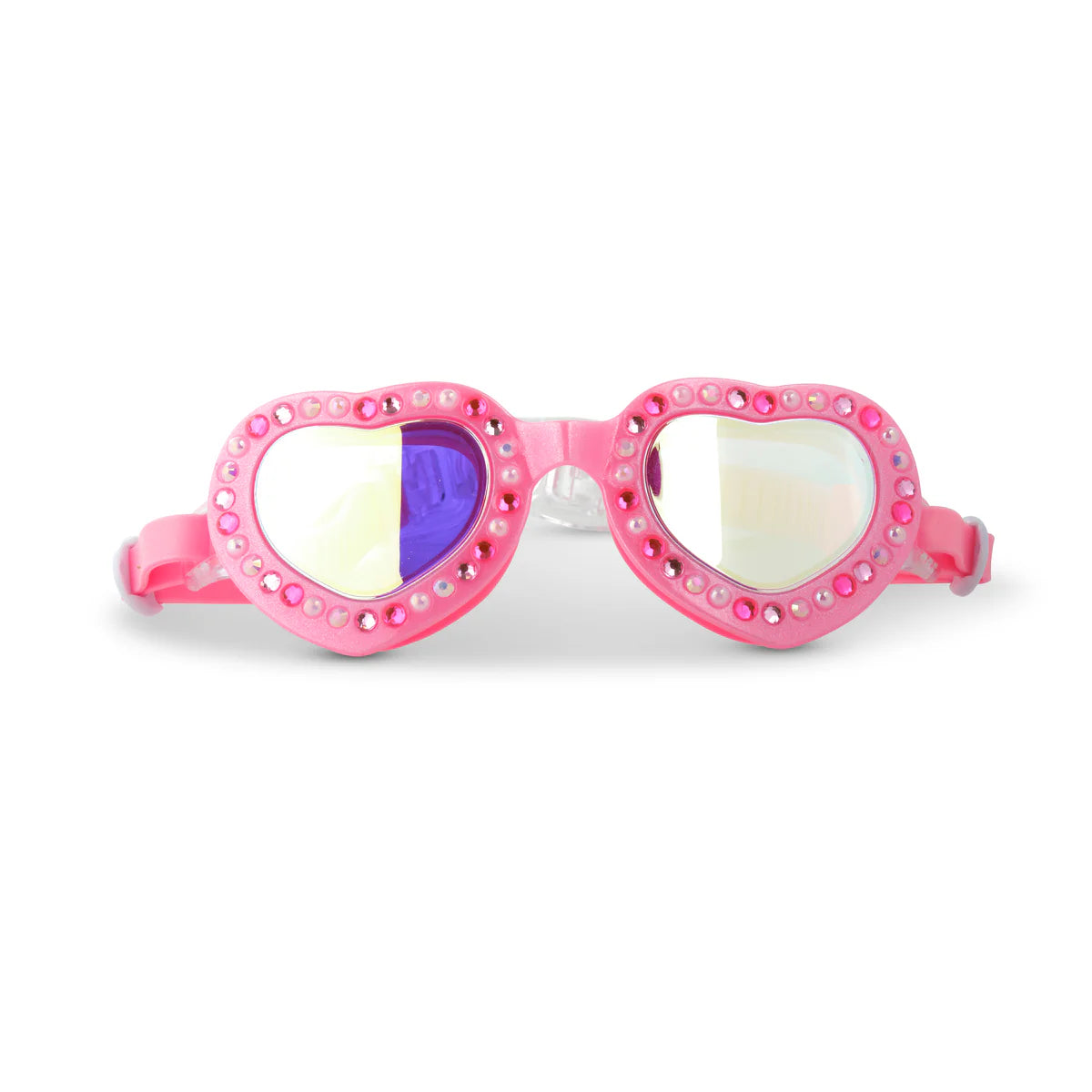 Pink Lace Heart Swim Goggles