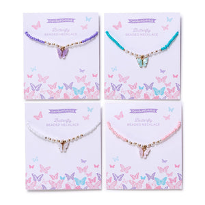 Bead Butterfly Charm Necklace