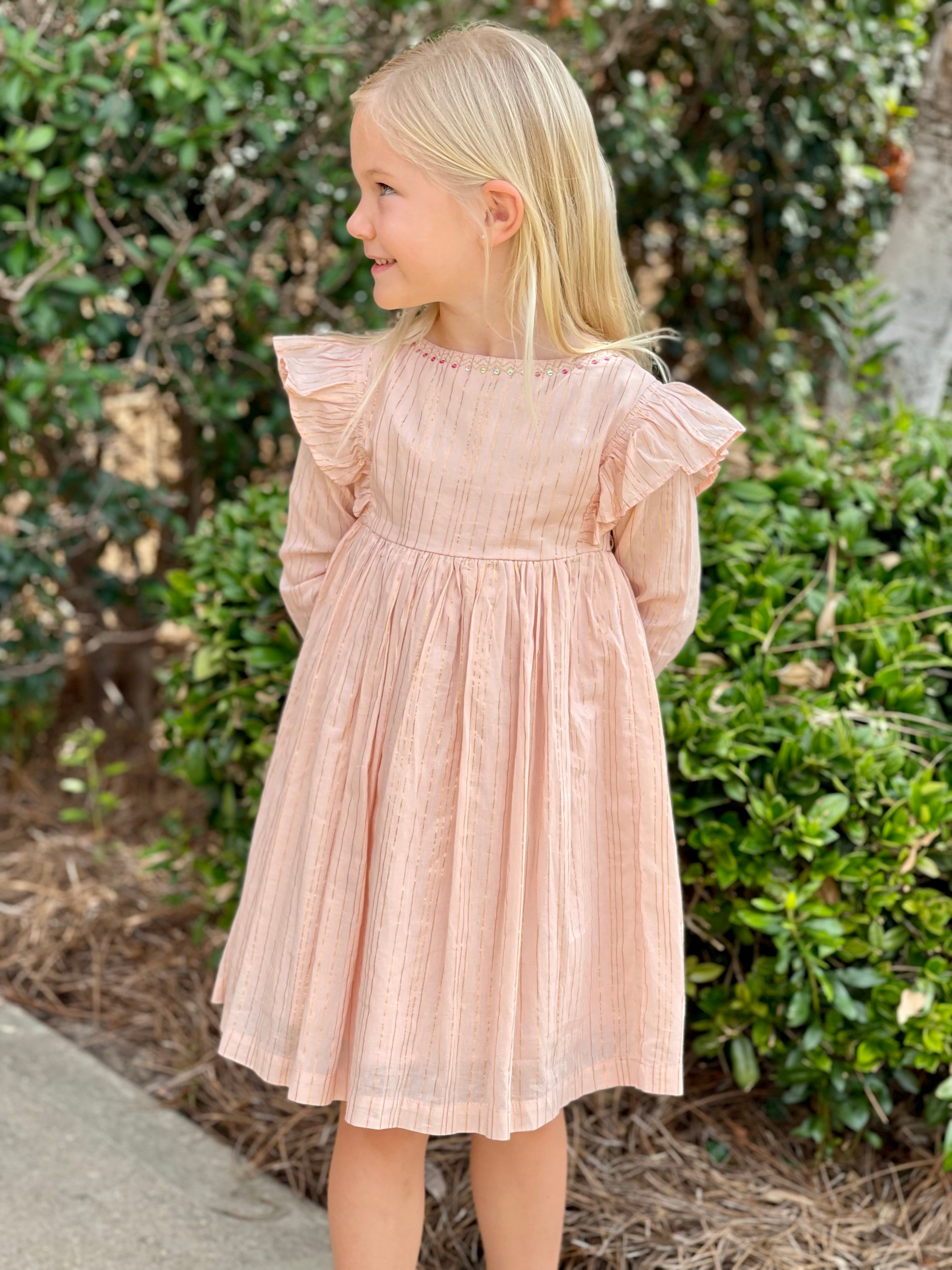 Lola Blush Foil Stripe Dress