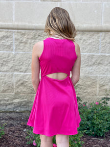 Hot Pink Fit & Flare Dress