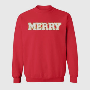 Merry Patch Christmas Adult Sweatshirt