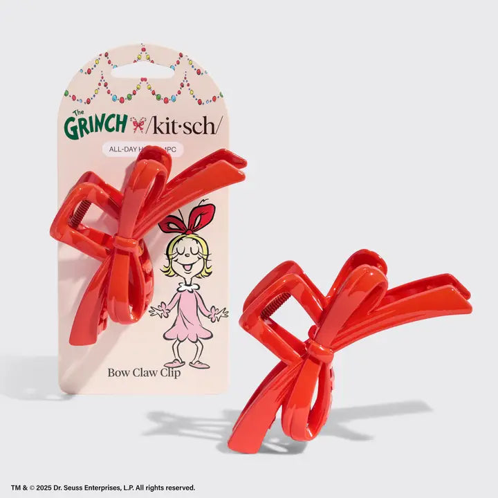 The Grinch Red Bow Claw Clip