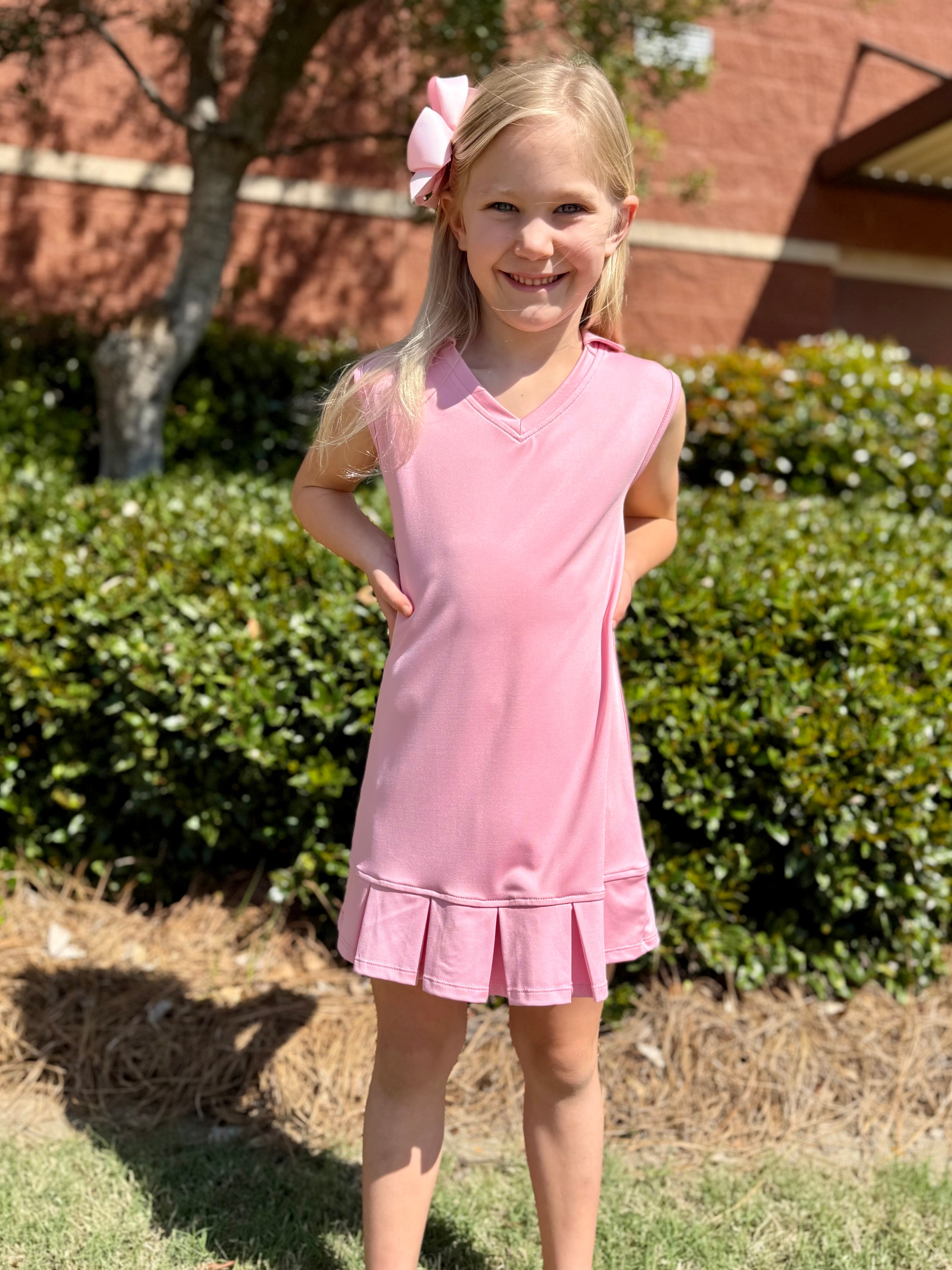 Honesty Candy Pink Pleated Tennis Dress