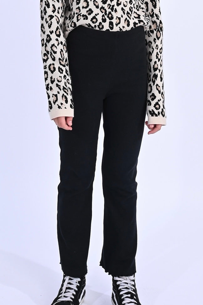 Black Cotton Flare Pants