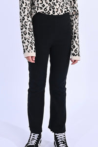 Black Cotton Flare Pants