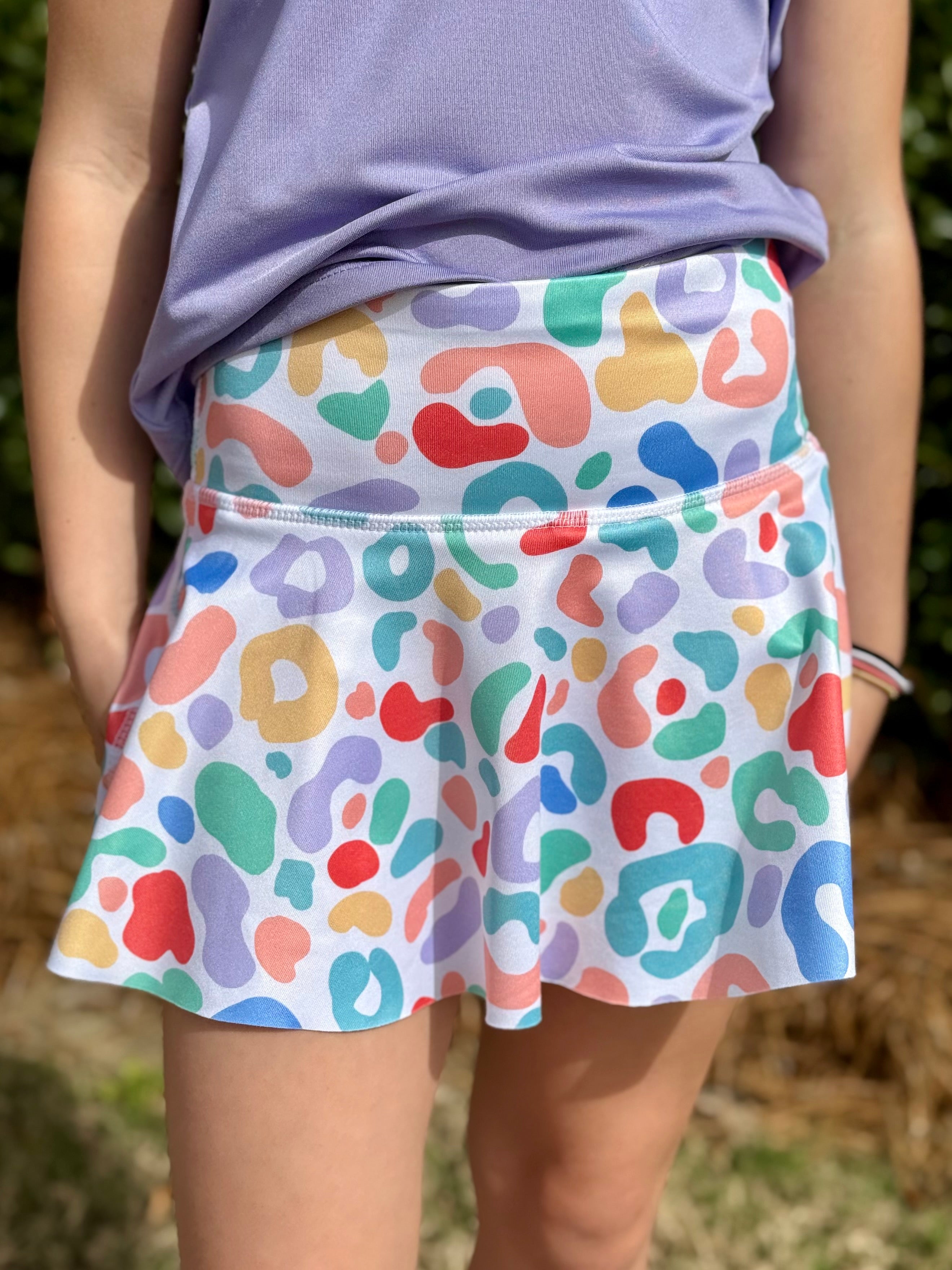 Honesty Multi Leopard Athletic Skort