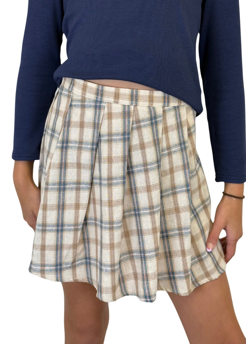 Hot Cocoa Plaid Skirt