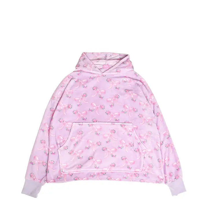 Floral Bow Oversized Blanket Hoodie