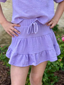 Lavender Gauze Tiered Skirt