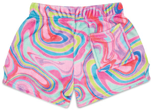 Color Swirl Plush PJ Shorts
