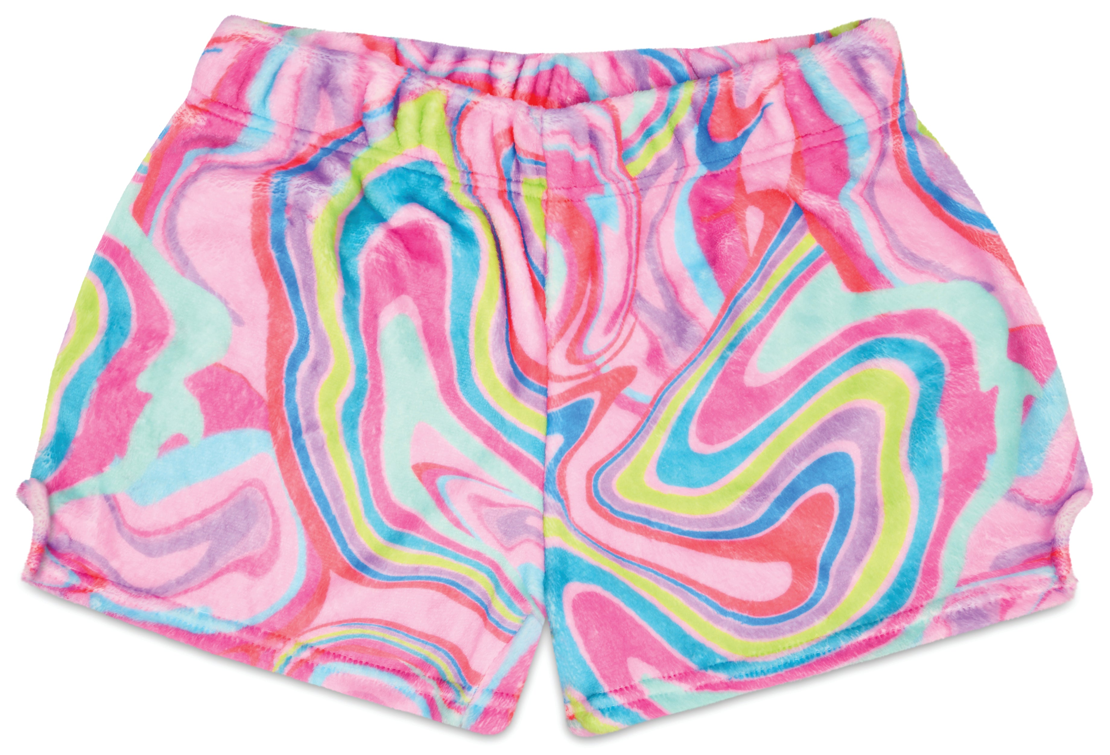 Color Swirl Plush PJ Shorts