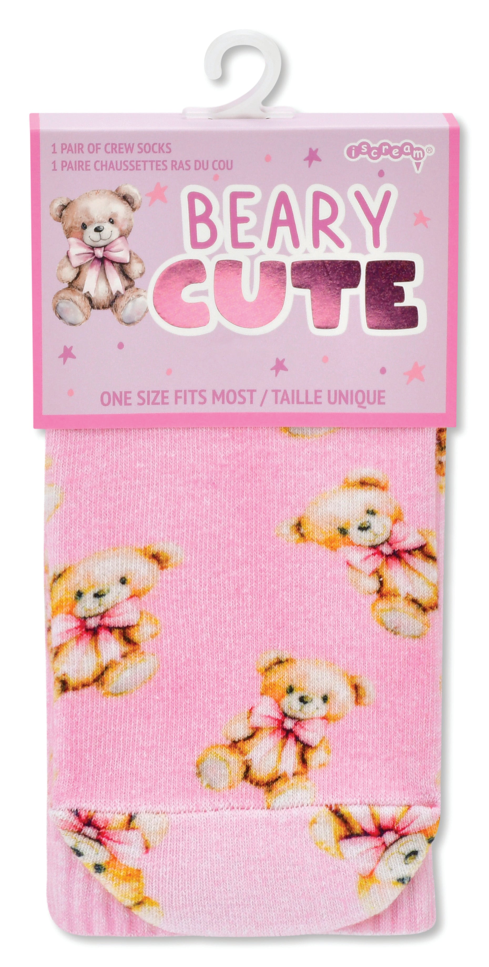Beary Cute Pink Socks