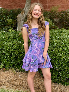 Miss Behave Tracy Purple Floral Dress