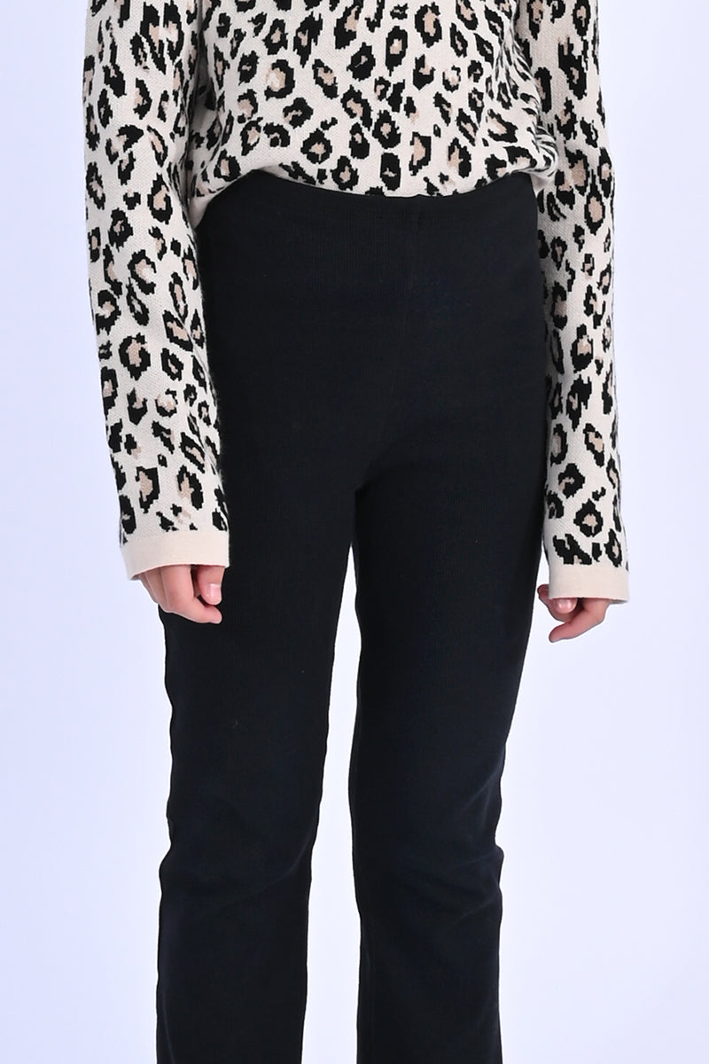 Black Cotton Flare Pants