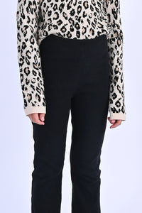 Black Cotton Flare Pants