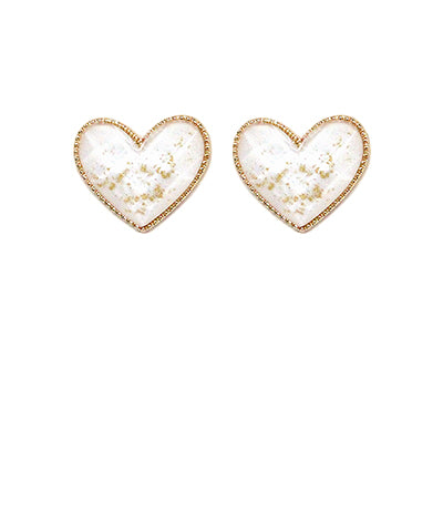 Gold Flake Heart Earrings
