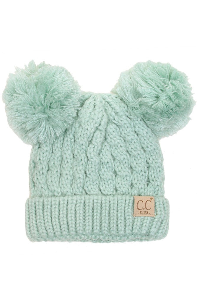 C.C Double Pom Pom Knit Beanie