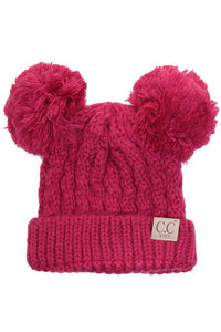 C.C Double Pom Pom Knit Beanie