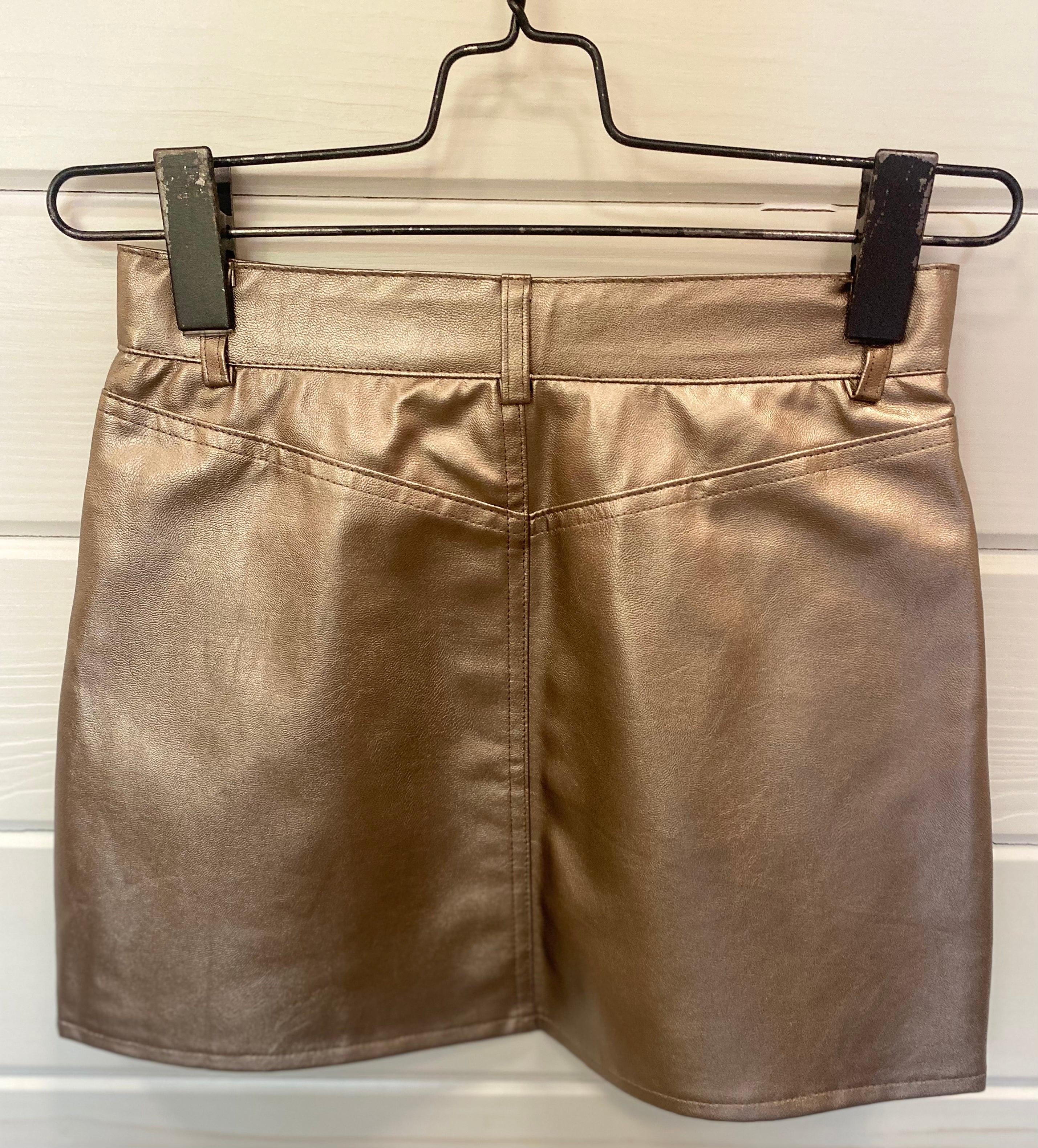 Molly Gold Leather Skirt