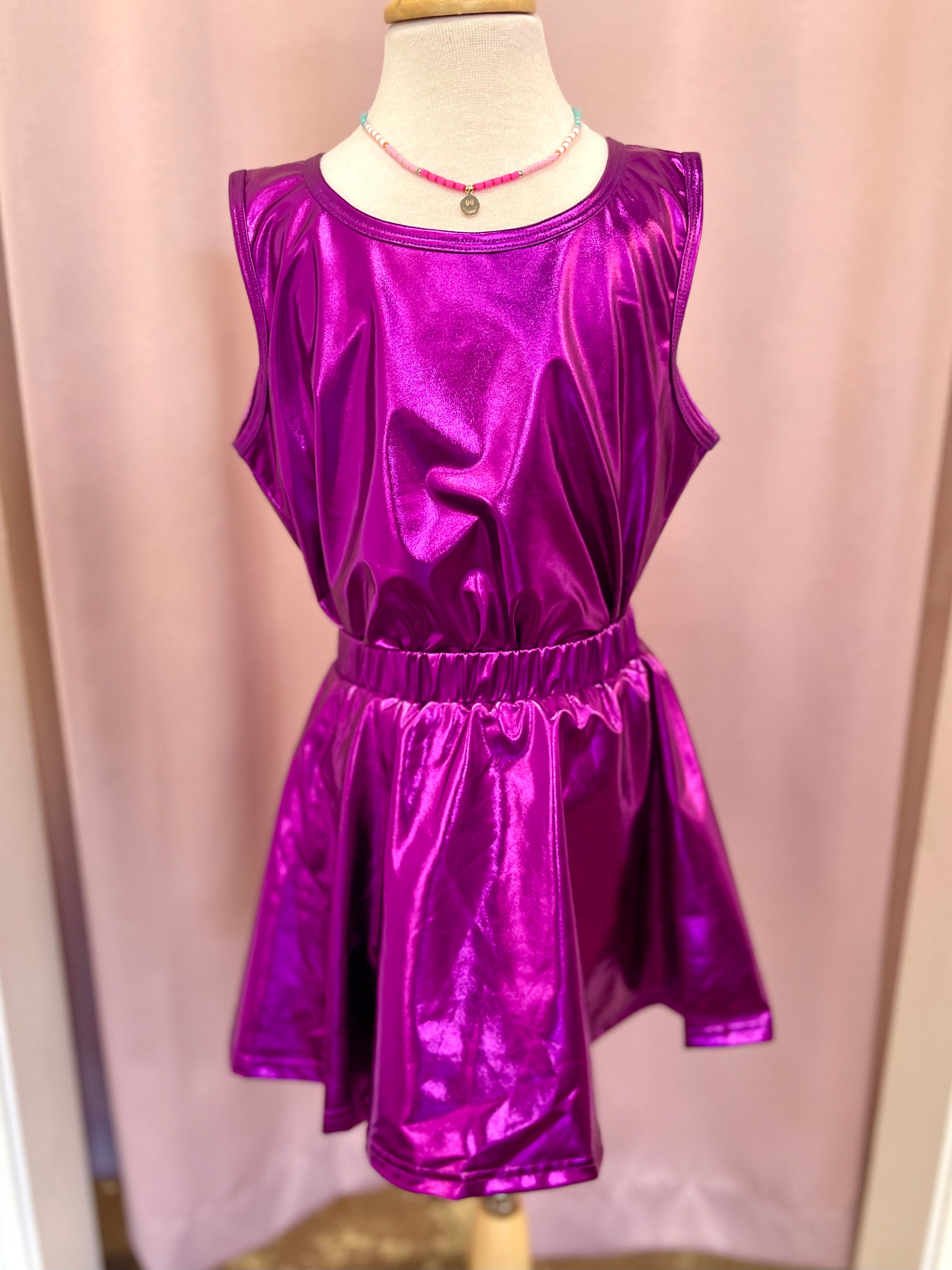 Purple Metallic Skirt
