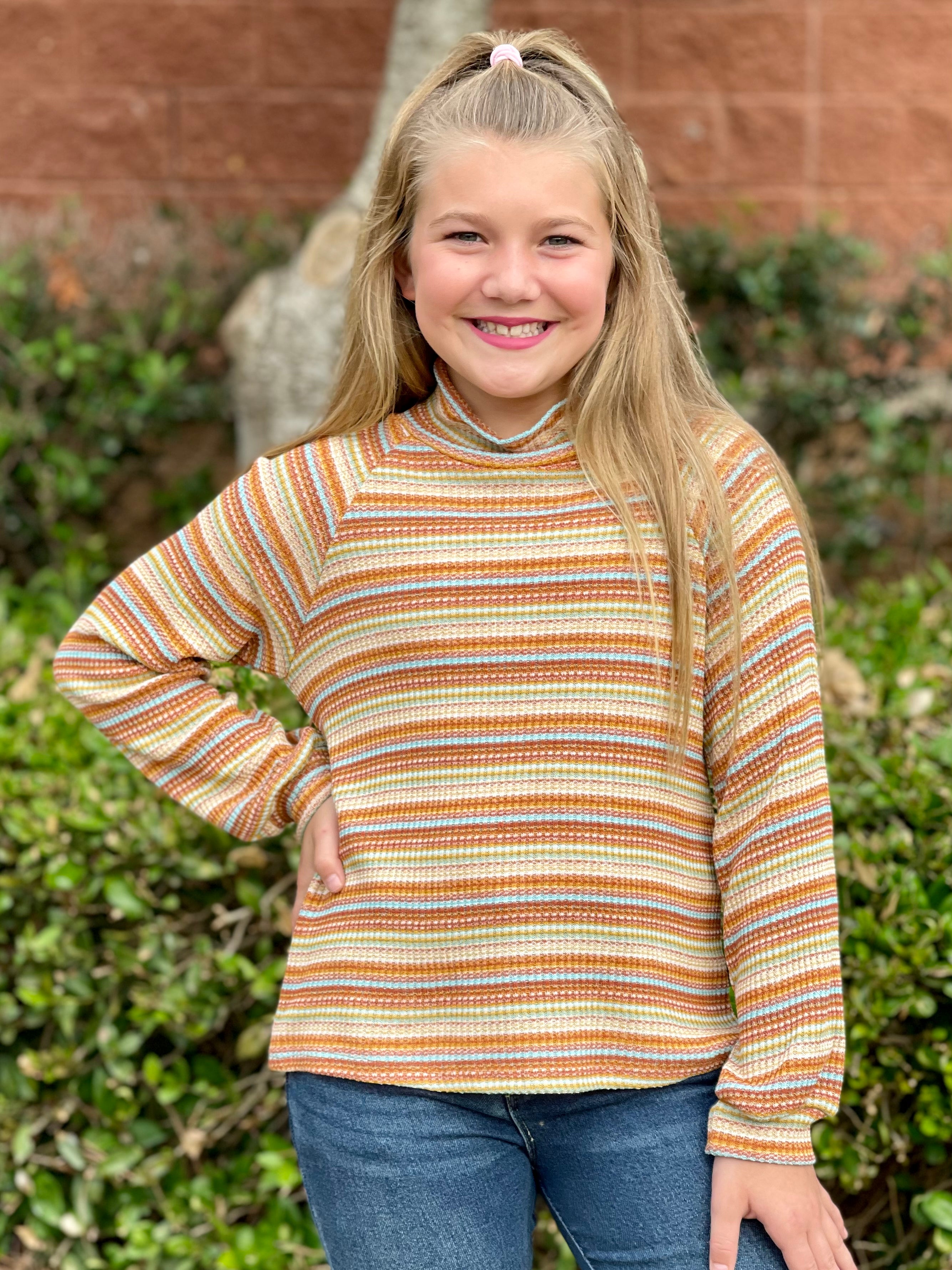 Stripe High Neck Top