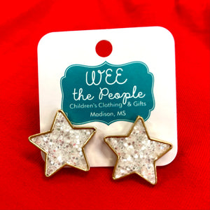 USA Glitter Star Studs
