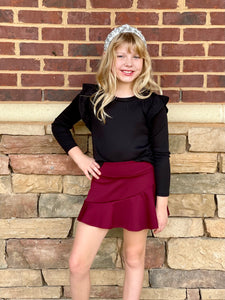 Maroon Ponte Skort